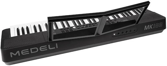 Medeli Keyboard MK100 with 61 Dynamic Keys with Music Stand Black Stand Standard Bundle II