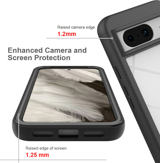 Techsuit Techsuit Back Cover Silicon Set cu Geam Negru (Google Pixel 8 Pro)