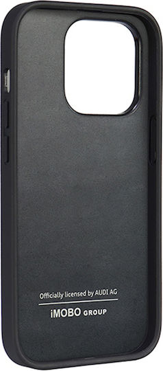 Audi Umschlag Rückseite Leder / Kunststoff Schwarz (iPhone 14 Pro)