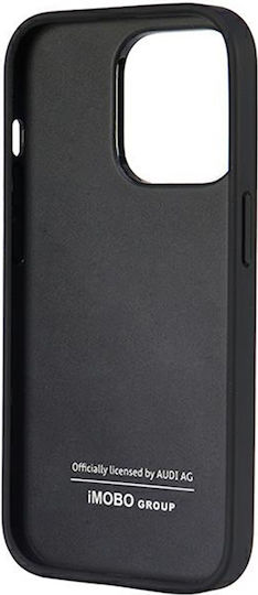 Audi Umschlag Rückseite Leder / Kunststoff Schwarz (iPhone 14 Pro)