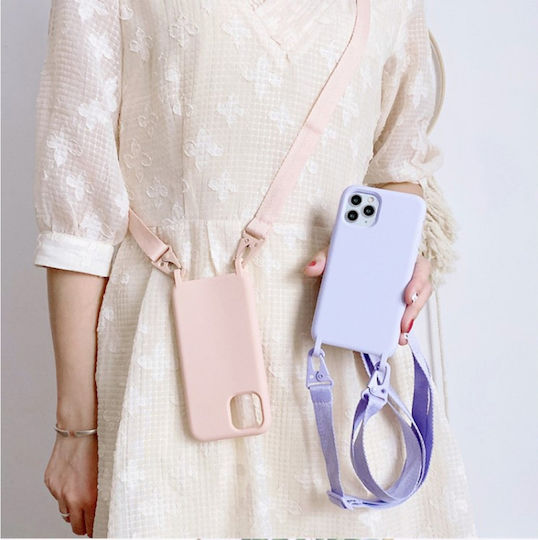 Sonique Carryhang Liquid Strap Back Cover Σιλικόνης 0.5mm με Λουράκι Γαλάζιο (Redmi Note 9S / 9 Pro / 9 Pro Max)