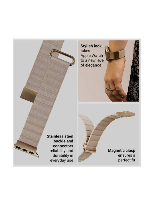Crong Strap Synthetic Leather Beige (Apple Watch 38/40/41/42mm) CRG-40ECL-BGE