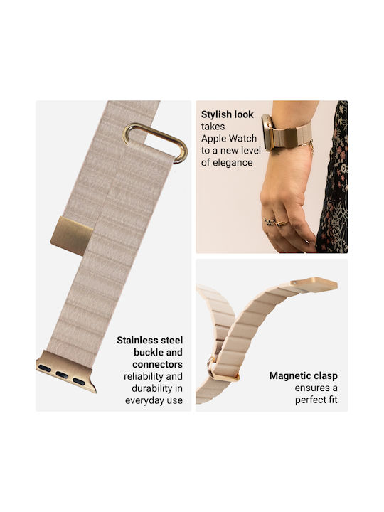 Crong Strap Synthetic Leather Beige (Apple Watch 38/40/41/42mm) CRG-40ECL-BGE