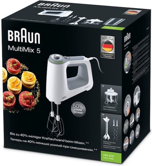 Braun Multimix 5 Миксер Ръчен 750W Бял