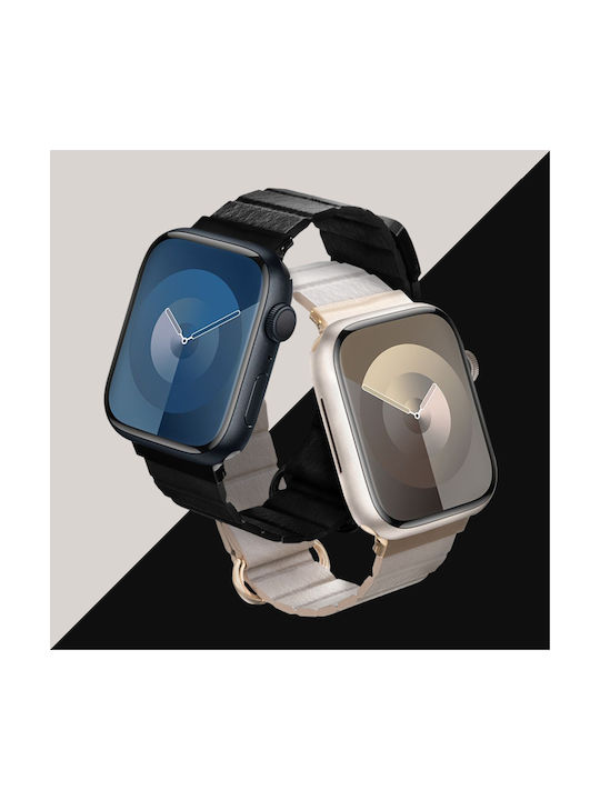 Crong Каишка Кожа Черен (Apple Watch 44/45/46mm/Ultra 49mm) CRG-44ECL-BLK
