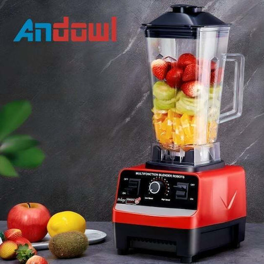 Andowl Μπλέντερ με Πλαστική Κανάτα 3 lt 1000W Κόκκινο Q-P1000