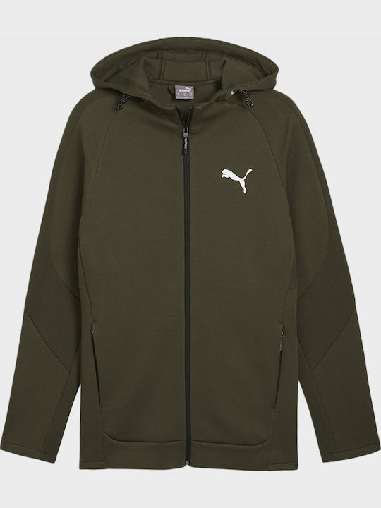 Evostripe Cardigan With Hood Khaki
