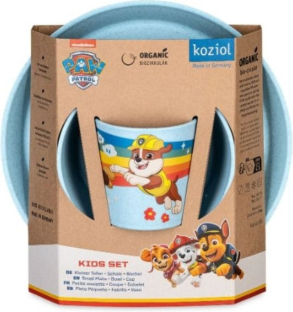 Paw Patrol Set Essgeschirr aus Bambus Hellblau 3Stück