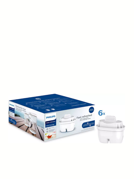 Philips Ανταλλακτικό Φίλτρο Νερού για Κανάτα Micro Xclean 6τμχ