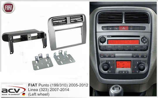 DIN Fascia Panels 2 Din for Fiat Grande Punto 2006 - 2010 for Fiat Grande Punto 2006 2010