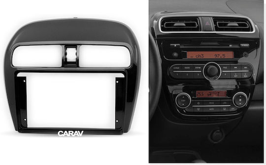 CARAV Industries Inc. DIN Fascia Panels 2 Din Compatible with Screen 9" for Mitsubishi Mirage 2013-2020