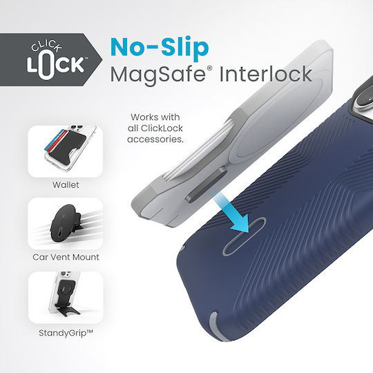 Speck Presidio2 Grip Back Cover Plastic Albastru (iPhone 15 Pro)