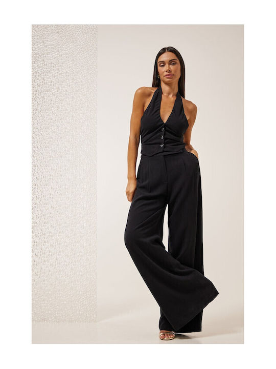 Ezra Femei Negru Set cu Pantaloni