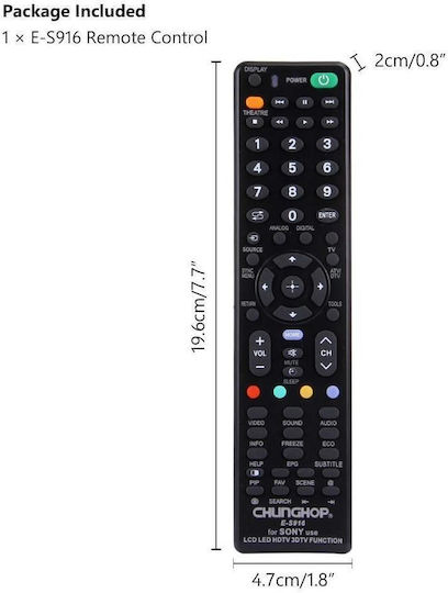 Pals Compatibil Telecomandă 14.04.0037 pentru TV Sony
