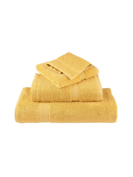vidaXL Prosop De Corp 80x200cm Aurii 4 Bucăți Greutate 600gr/m²