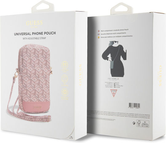 Guess Zip GCube Bottom Stripe phone bag Buchhülle bis 8.9" Rosa GUWBZPGCSPGP
