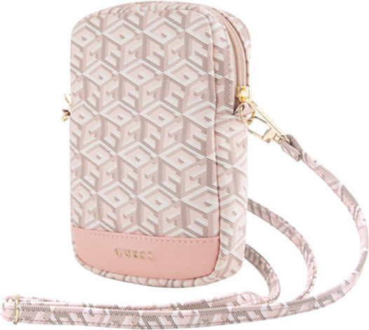 Guess Zip GCube Bottom Stripe phone bag Buchhülle bis 8.9" Rosa GUWBZPGCSPGP