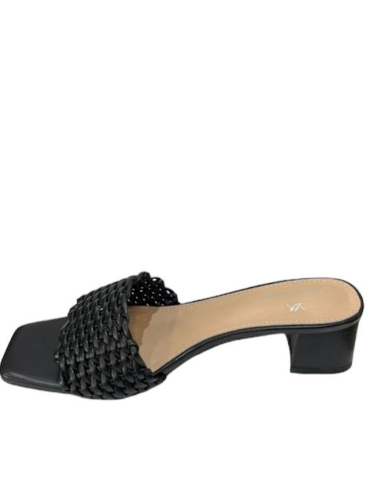 Verde Heel Mules Black