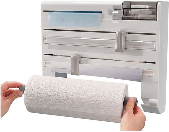 Wall Mounted Plastic Roll Dispenser White 38x6.5x30.5cm AT0000729