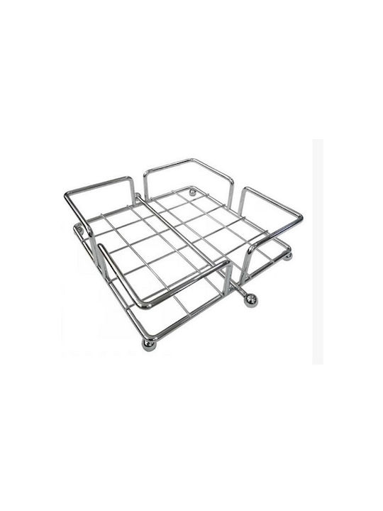 Sidirela Suport pentru șervețele Metalică Argintiu 20x20x6.5cm