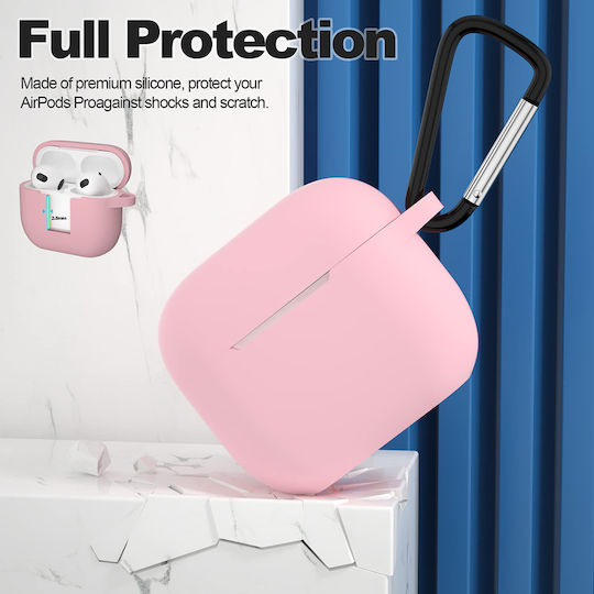 Techsuit Hülle Silikon in Rosa Farbe für Apple AirPods 3