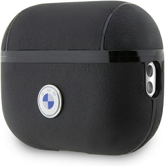 BMW Silver Logo Θήκη Δερμάτινη σε Μαύρο χρώμα για Apple AirPods Pro 2