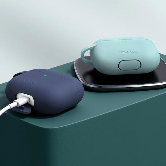 Usams Silicone Case with Keychain Green for Apple AirPods 3