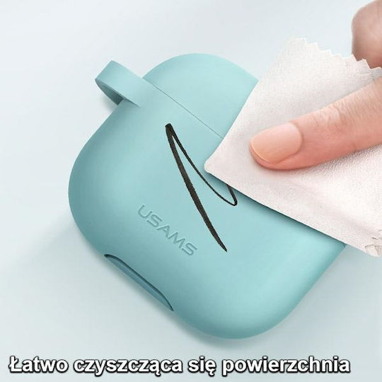 Usams Silicone Case with Keychain Green for Apple AirPods 3