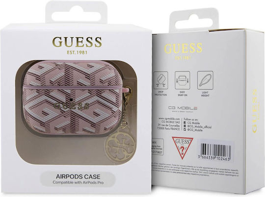 Guess Gcube Charm Hülle Silikon in Rosa Farbe für Apple AirPods Pro