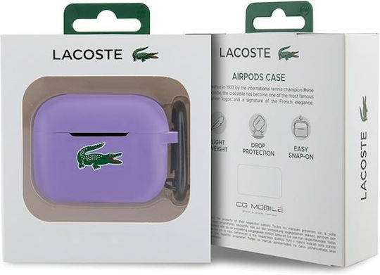 Lacoste Croc Logo Калъф в Лилав цвят за Apple AirPods Pro