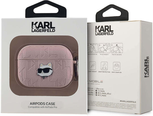 Karl Lagerfeld Choupette Head Калъф в Розов цвят за Apple AirPods Pro