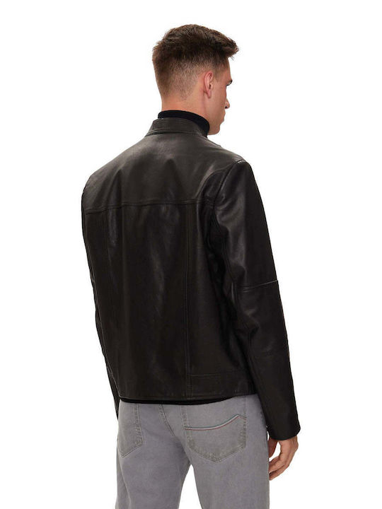 Hugo Boss Men's Leather Jacket BLACK