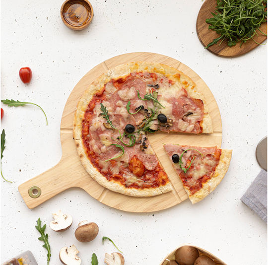 Livoo Pizza-Servierplatte Hölzernes mit Pizzaschneider 40x30x1.5cm 1Stück