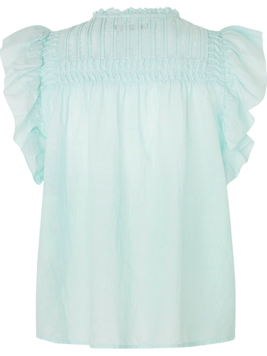 Dakota Ärmellos Damen Denim Hemd Aqua Blue