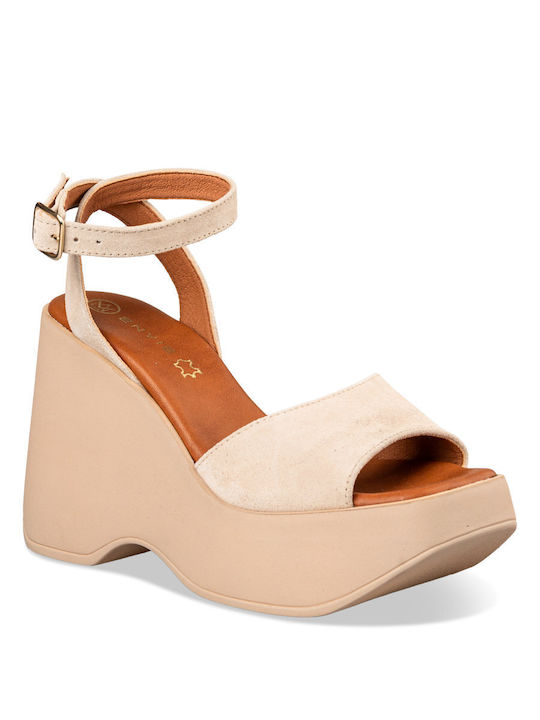 Envie Shoes Women's Platform Shoes Beige