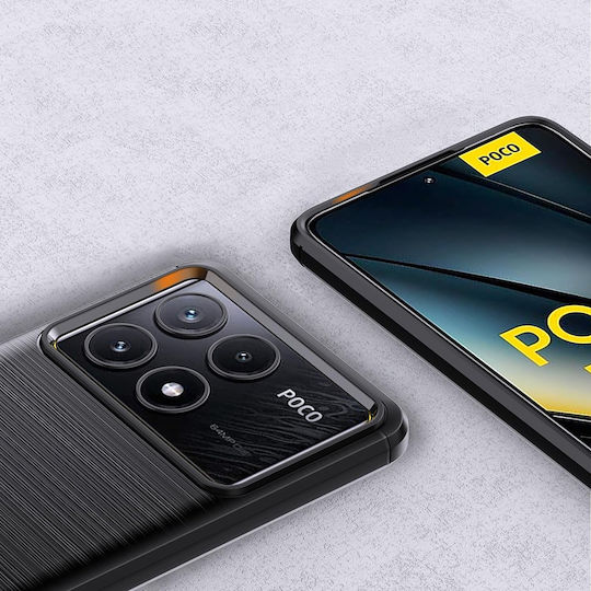 Techsuit Carbon Back Cover Σιλικόνης Μαύρο (Xiaomi Poco F6 Pro)