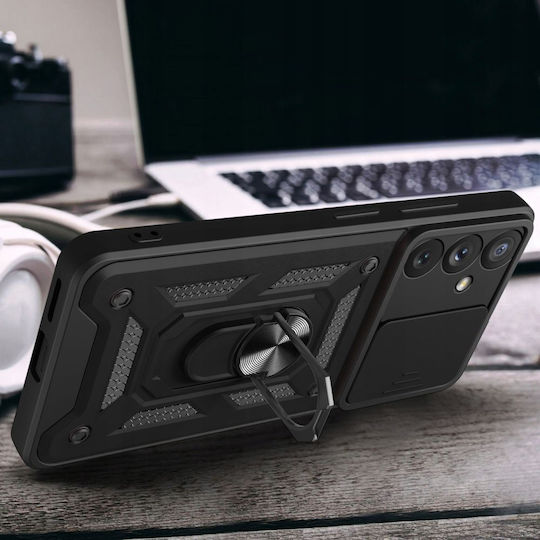 Techsuit CamShield Umschlag Rückseite Kunststoff / Silikon Schwarz (Galaxy A35 5G)