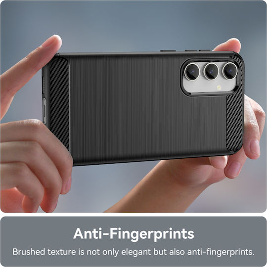 Techsuit Carbon Back Cover Silicon Negru (Samsung Galaxy A35)