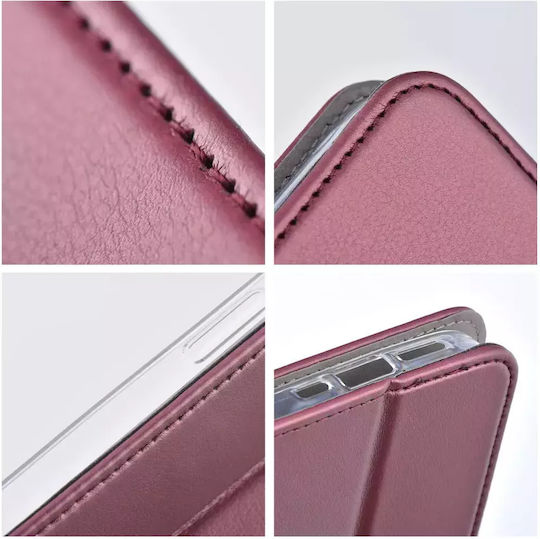 Techwave Smart Back Cover Leather Magnetic Burgundy (Galaxy S21 FE)