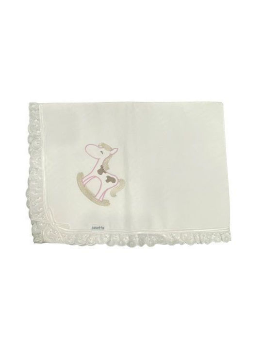 Ninetta Bebe Rocking Horse Pique Swaddle Wrap 100x100cm.