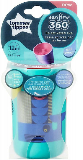 Tommee Tippee Παιδικό Ποτηράκι Easiflow 360 Lip Activated Cup από Πλαστικό Πράσινο 250ml για 12m+