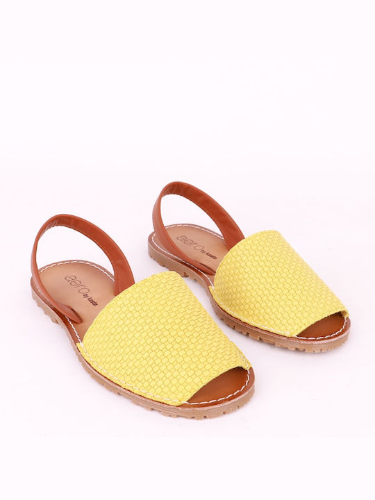 Aero by Kasta Women's Flat Sandals in Yellow Color