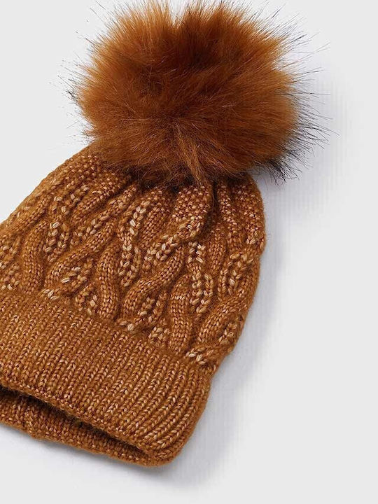 Kinder Mütze Gestrickt Braun