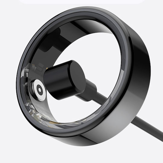 Techsuit R02 Smart Ring 19mm mit Pulsmesser Schwarz
