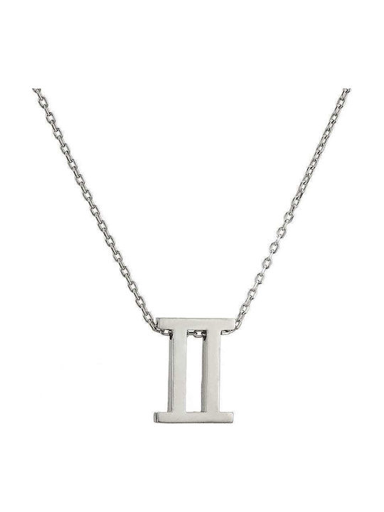 Goldsmith Κολιέ Ζώδιο Δίδυμος από Ασήμι