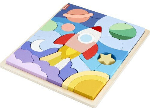 Holz Kinder Steckpuzzle Weltraum für 3++ Jahre 41pcs Mattel