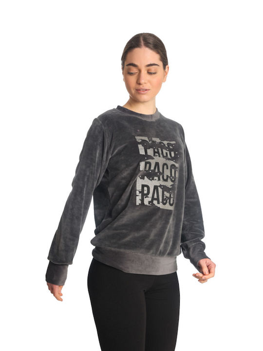 Paco & Co Women's Velvet Sweatshirt D. Grey