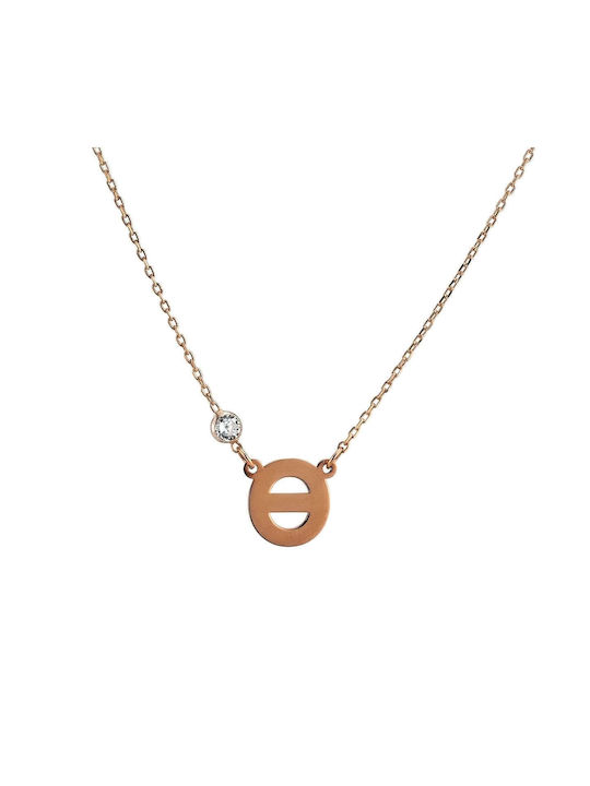 Goldsmith Necklace Monogram from Silver with Zircon