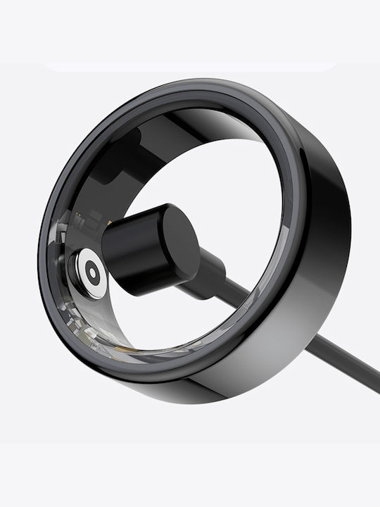 Techsuit R02 Smart Ring 20.6mm με Παλμογράφο Μαύρο