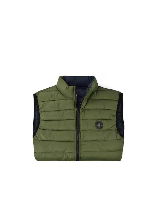 U.S. Polo Assn. Men's Sleeveless Jacket Olive & Blue